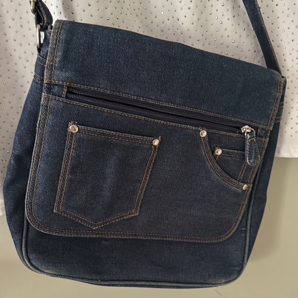 Denim Crossbody Bag Blue Jean Vintage Vtg Purse